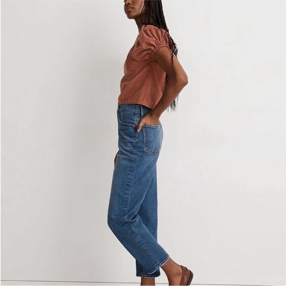 Madewell Jacquard Puff Short Sleeve Top 2022 Micro Cross Shirt N1350  Size 00 - Picture 4 of 16